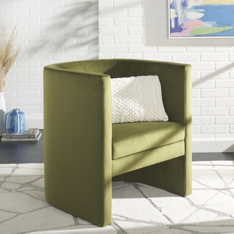 Fauteuil en velours de 26 po de large Jennabel, Vert olive