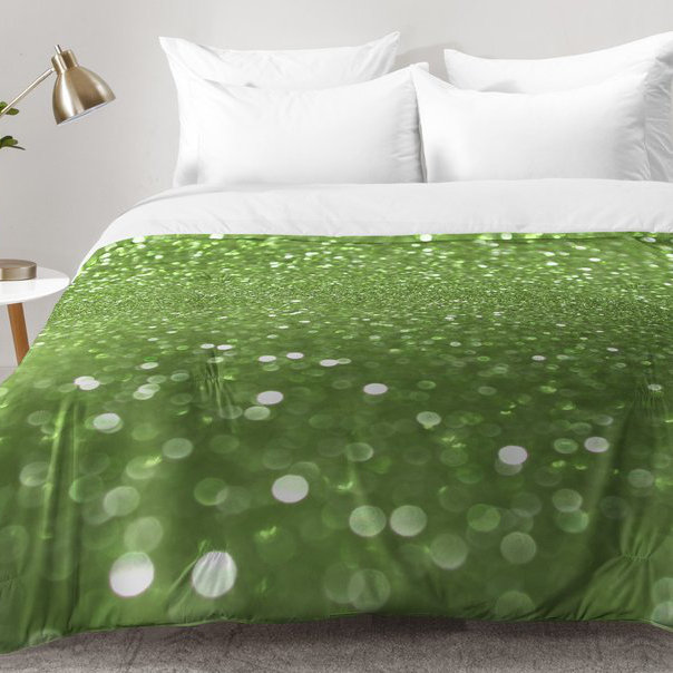 Ensemble d'édredon Bubbles Lime, Édredon pour lit simple TG + 1 taie décorative