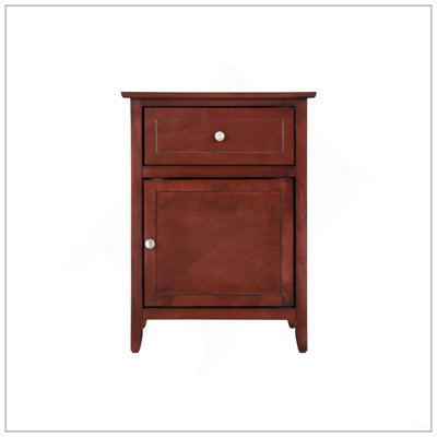 Stylish Nightstand With Drawer And Single Door, Perfect For Bedroom Storage And Organization.
