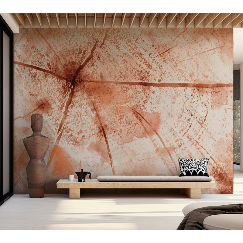 Murale pelez et collez - coffre rose, L 100 po x l 135 po