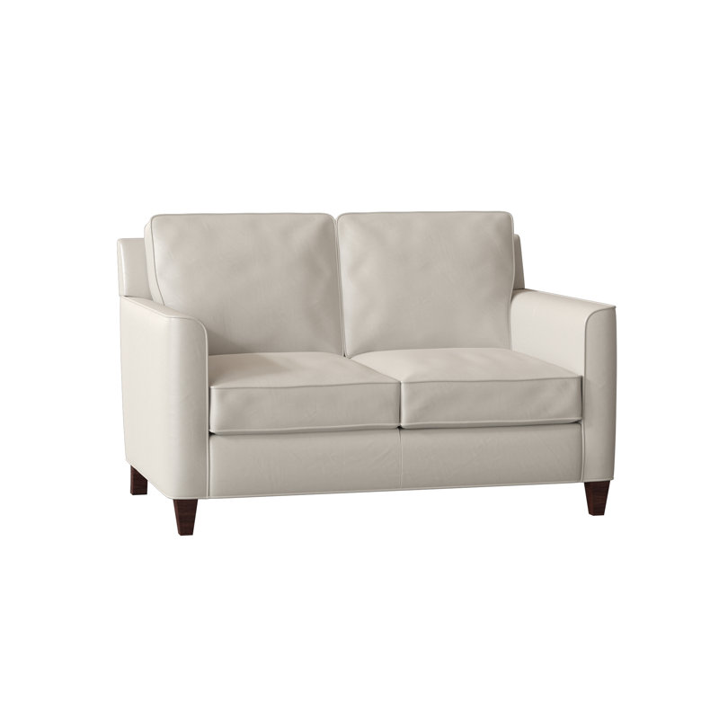 Yorba Leather Loveseat, Mahogany, Outsider Raven Genuine Leather