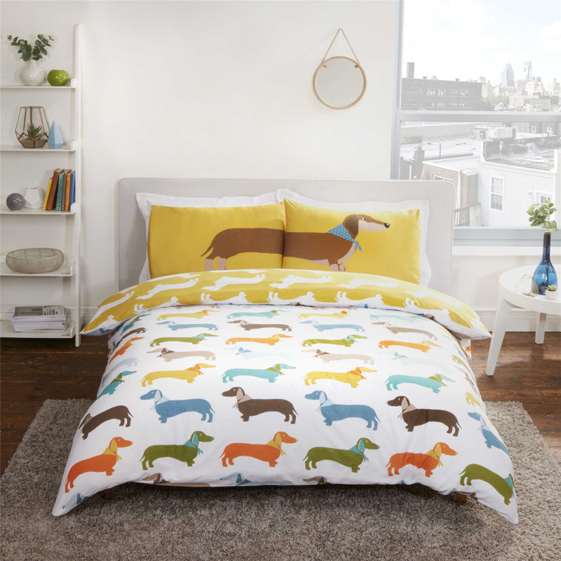 Faizaan Geometric Shapes Duvet Cover Set with Pillowcases, Single - 1 Standard Pillowcase