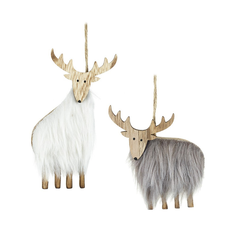 14cm Wood Animals Hanging Figurine Ornament