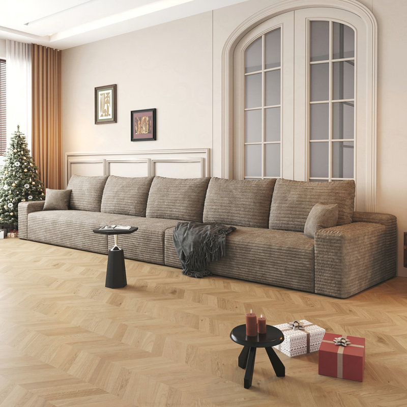 Canapé modulaire avec siège profond Boneless Cloud, H 37,8 po x l 168 po x P 39,4 po, Chameau, 5