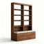 Bibliothèque standard en bois massif noyer moderne-1022390861