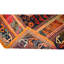 Tapis bleu marine / orange noué à la main de haute qualité