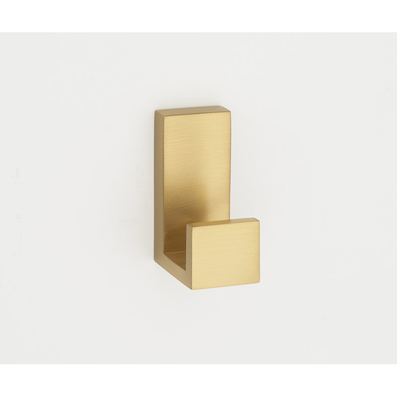 Linear Single Robe Hook, Satin Brass
