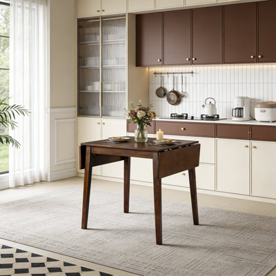 Table de cuisine extensible avec pieds en bois d'hévéa