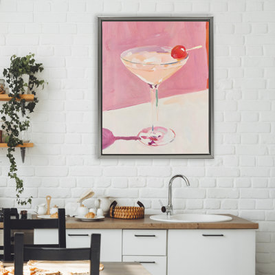 Pink Cherry Cocktail Floating Frame, design by Riley B