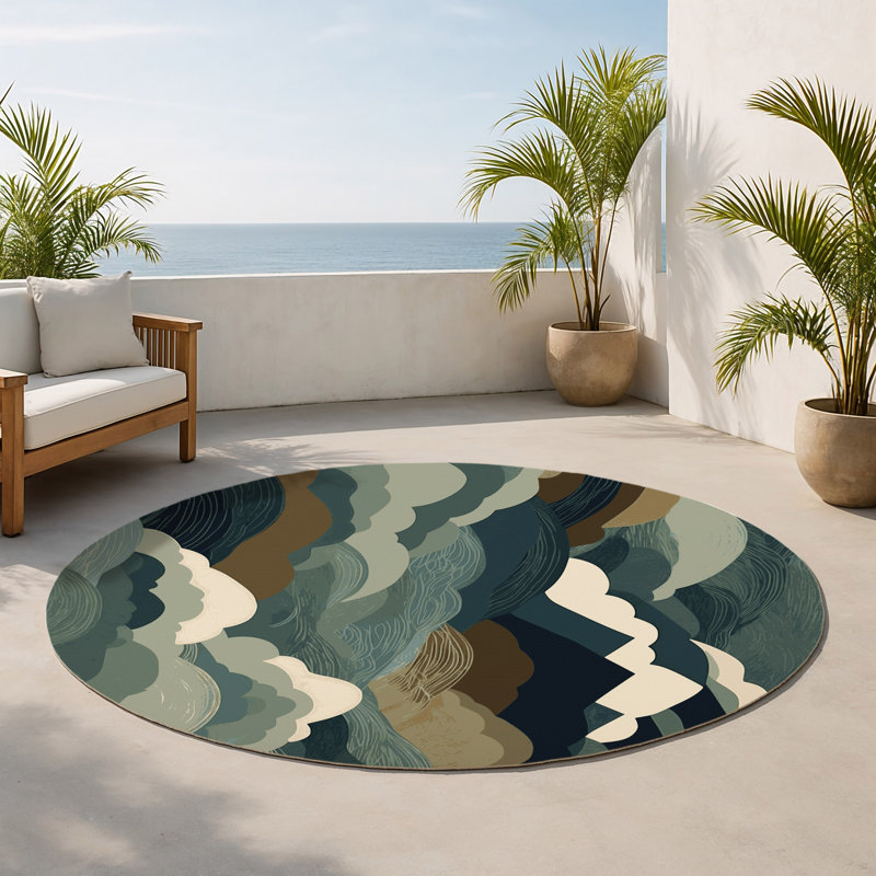 Tapis intérieur et extérieur Dusk Glow, Rond 5 pi