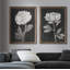 «Black and White Flowers III», ensemble de 2 reproductions d'art encadrées-1201688119-1201688076-1201688079