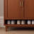 Red Brown Solid Wood Shoe Storage Bench