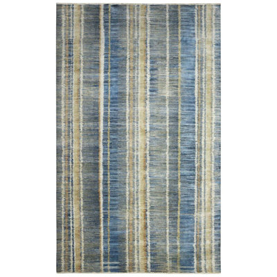 Striped Area Rug in Navy/Copper/GrayIvory