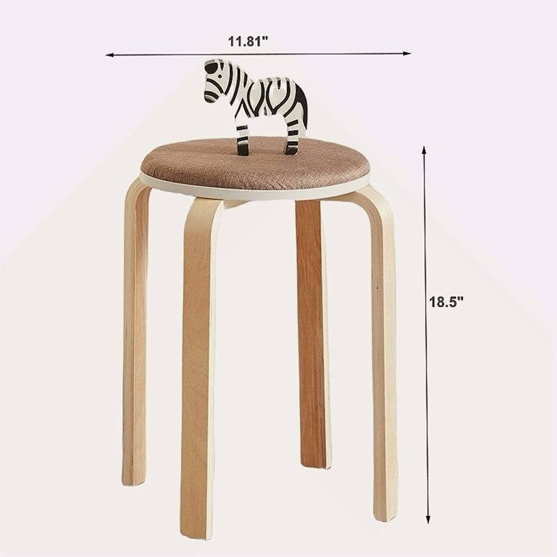 Ensemble de 4 tabourets empilables, chaises rondes sans dossier pour la salle à manger, la cuisine et la salle de classe