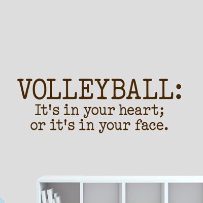 Décalcomanie murale coeur volleyball