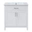 Meuble-lavabo de salle de bain avec lavabo en céramique, 2 portes et 1 tiroir caché-635656576
