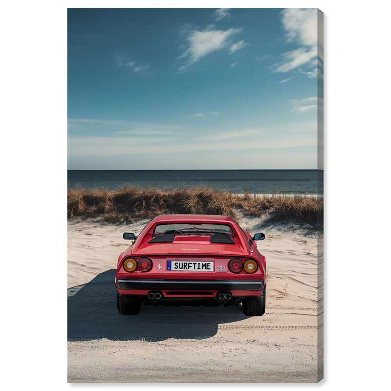Surftime Car Canvas Transportation Print by Oliver Gal, 15"H x 10"W, Canvas Unframed