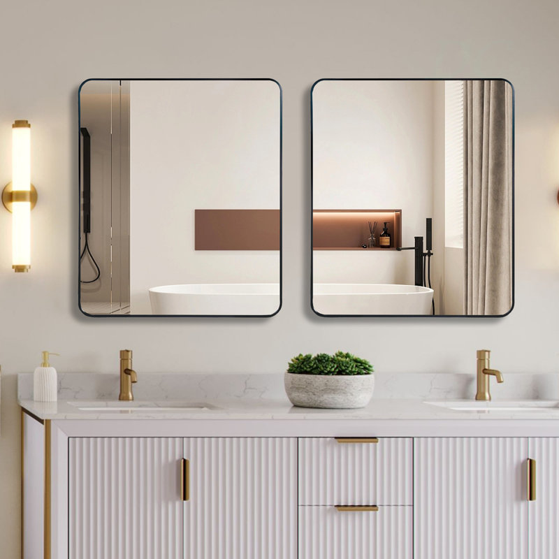Miroir mural de salle de bain 30 "x 36", Noir