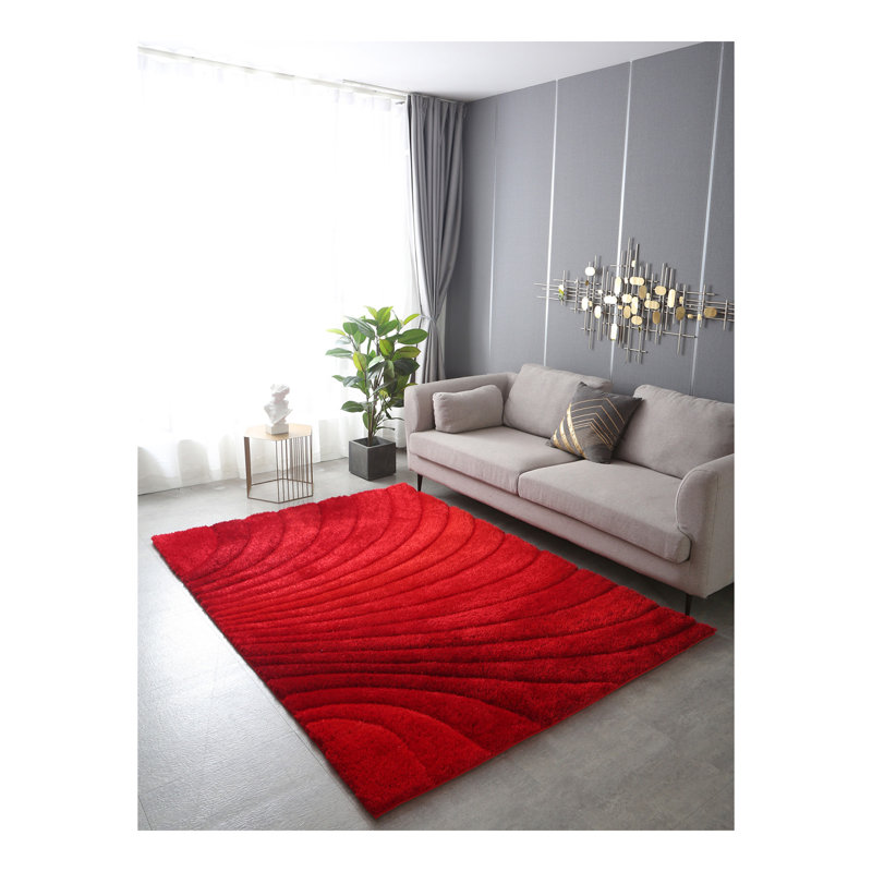 Tapis touffeté à la main «3D Shaggy», Rectangulaire 2 pi x 3 pi