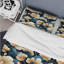 Ensemble de housse de couette beige et bleu sarcelle Floral Elegance Fantasy-231365501