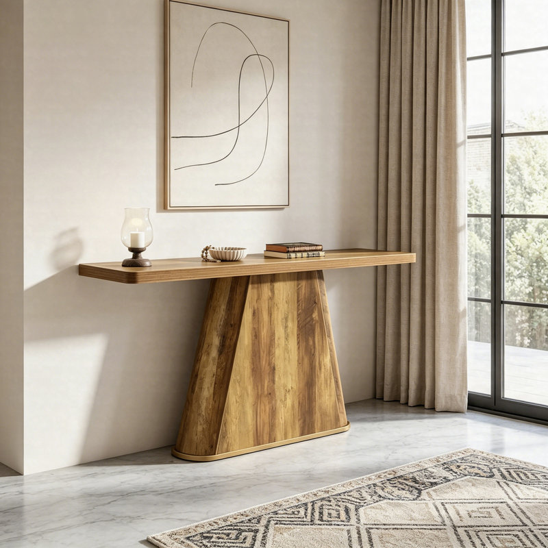 Console 63 po, table de canapé derrière le canapé, table d'appoint en bois rustique