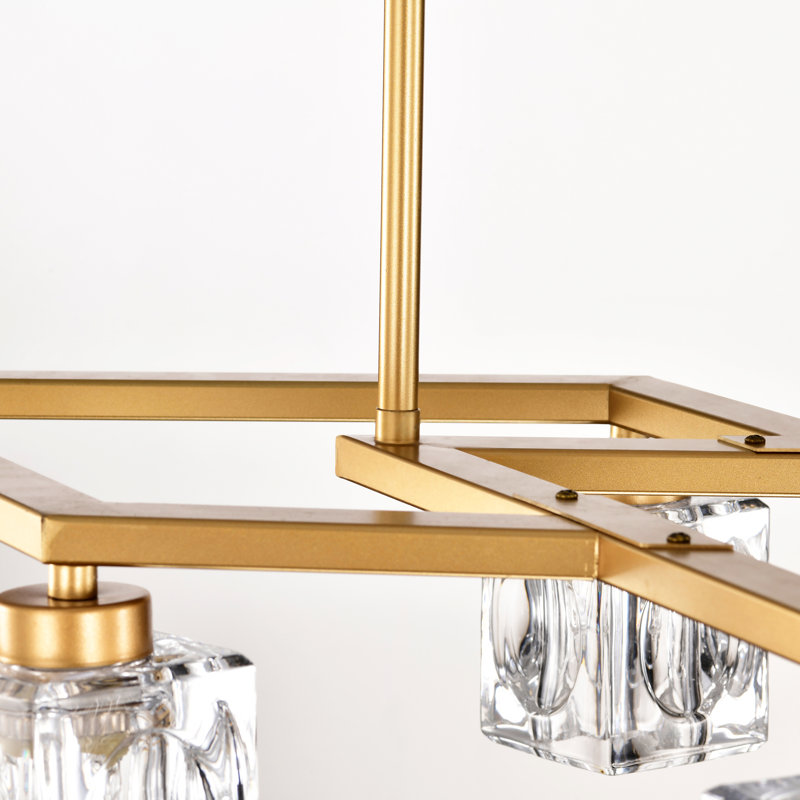 Lustre suspendu en cristal 8 lumières Frank, Doré
