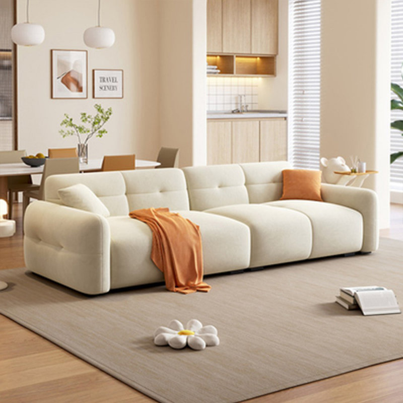 Coussin modulaire beige en polyester, 4, 29,92 po H x 118,11 po l x 37,4 po P, Beige