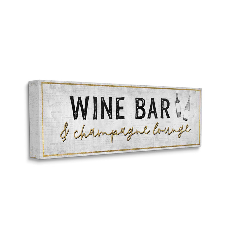 «Wine Bar Champagne Lounge», art de la toile rétro «XL» par Natalie Carpentieri, H 48 po x l 20 po, Toile tendue