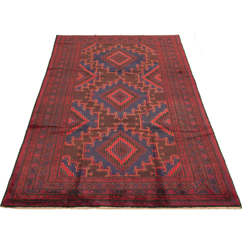 Tapis intérieur en laine 6 pi 3 po x 11 pi 1 po "one-of-kind" noué la 1980 baluch red Loïc