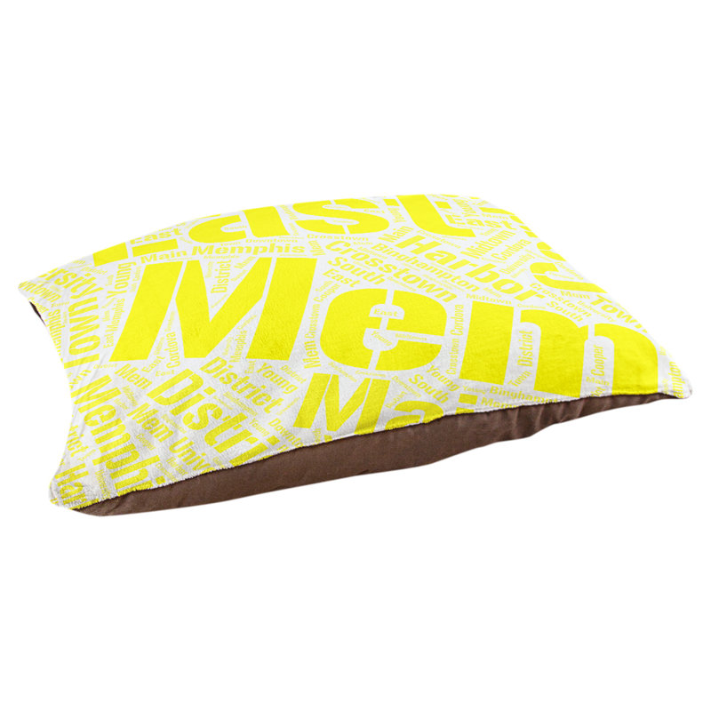 Coussin de chien « districts », Grand (l 40 po x P 30 po x H 14 po), Jaune, Memphis