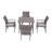 Alezandro 4 - Person Steel Patio Dining Set Umbrella Hole Included Square Table with Cushions Included