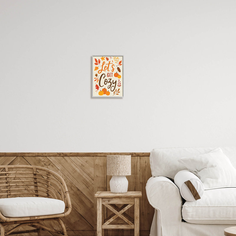 Lets Get Cozy Autumnal at-245, H 14 po x l 11 po x P 1,5 po, Estampe numérique Farmhouse