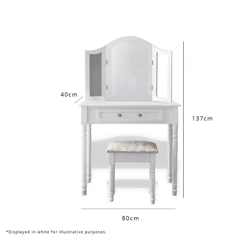 Libourne Dressing Table with Mirror, Grey