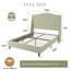 Lit plateforme tapissier, tête de lit haute et pieds en bois massif, aucun sommier requis-130028165-130028162