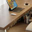70.87"Light walnut L-Shaped Solid Wood desk-108961432