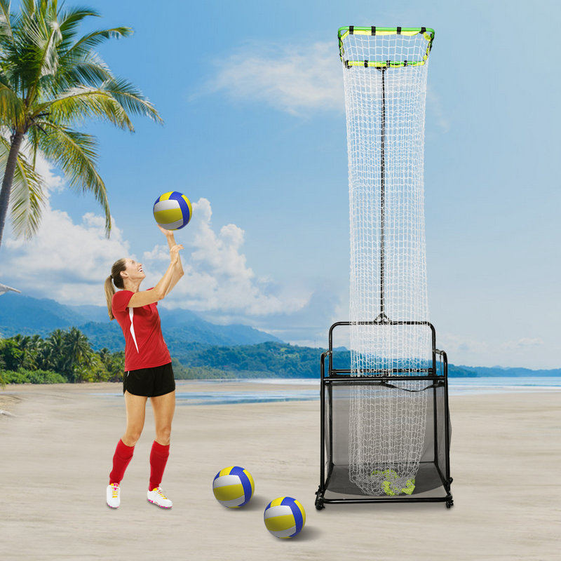 Équipement d'entraînement de volleyball avec dispositif de réglage de la hauteur et de l'angle, roues