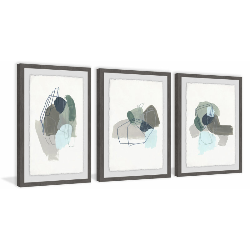 «Coda IX Triptych», ensemble de 3 reproductions d'art sur papier encadrées, H 36 po x l 24 po