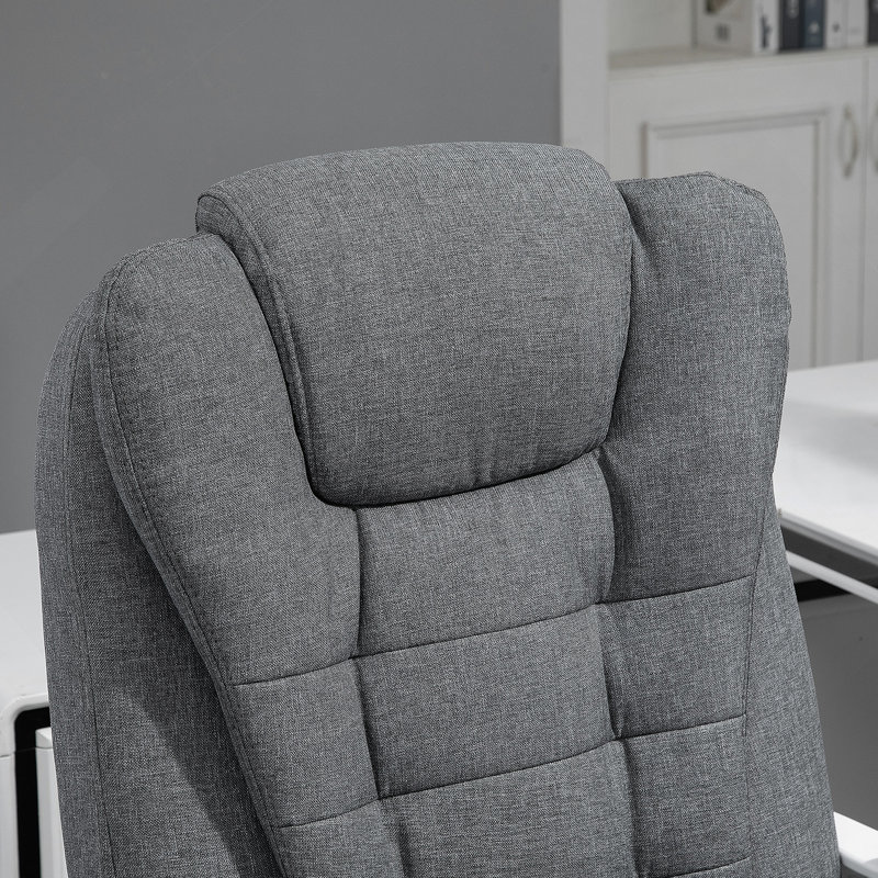 Chaise de bureau en polyester, pivotante, support lombaire, hauteur réglable, appui-tête, repose-pieds, roulettes