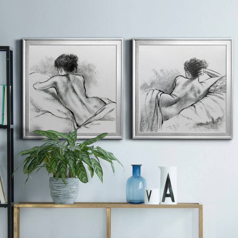 Doux dimanche I - impression sur toile encadrée 2 pièces, Argent, H 30,5 po x l 61 po x P 3 po