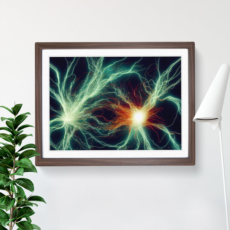 XH1022-3010X Electricity Art Vol.5 - Single Picture Frame Print, 46cm H x 64cm W x 2cm D, Walnut