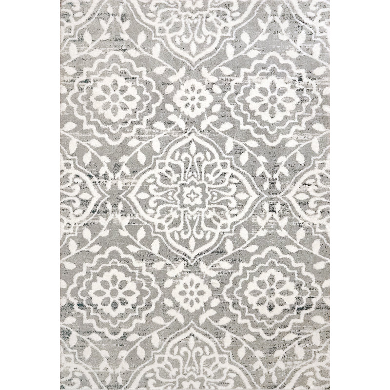 Tapis ivoire/gris Parisi, Rectangle 7 pi 10 po x 10 pi 10 po