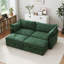 Canapé 2 places avec repose-pieds et repose-pieds mobile, vert chenille, rangement coulissant, conception peu encombrante-1332000229-1325362851