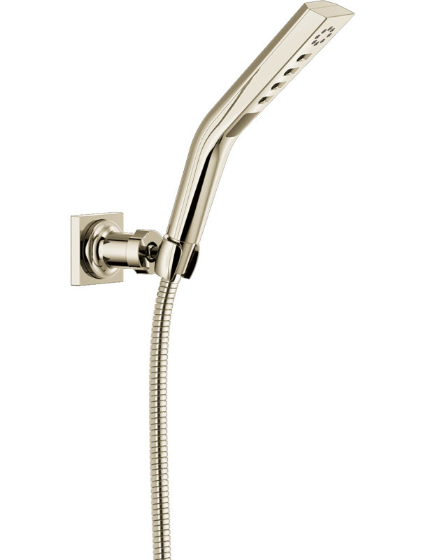 Pomme de douche manuelle pivotante avec technologie H2okinetic, Nickel poli