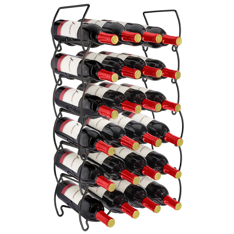 Support à vin empilable 6 bouteilles Sorbus, Noir, H 27 po x l 16,5 po x P 7 po