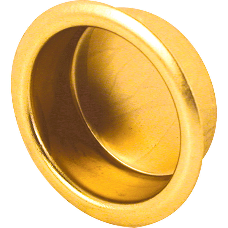 Bypass Closet Door Finger Pulls, 3/4 in. O.D., Stamped Steel Construction, Brass Plated Finish (5 Pack), 5