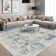 Modern Abstract Non Slip Washable Area Rug(Grey)