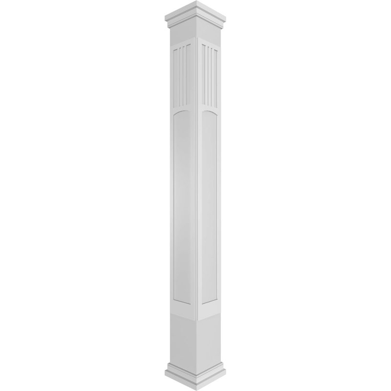 Colonne de style mission artisanale carrée non fuselée de style classique San Miguel avec prairie et base Prairie