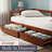 Melody Twin to King Extendable Day Bed with Storage, Chestnut-1126822514