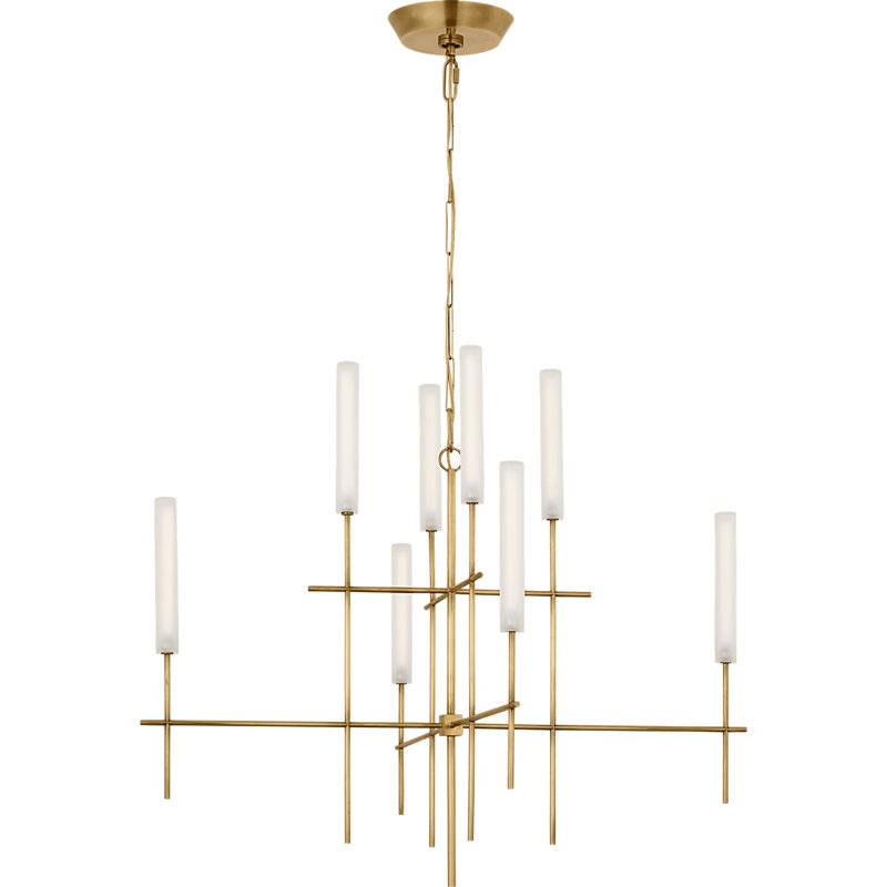 Fay 8 - Light LED Chandelier, Hand-Rubbed Antique Brass