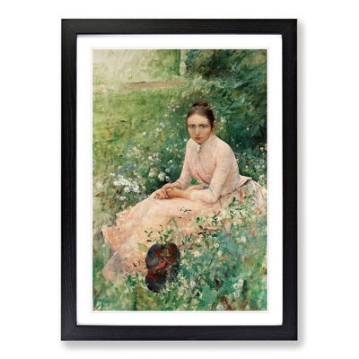 Portrait of a Young Woman by Bruno Liljefors - Framed Print